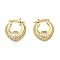 Brass with Cubic Zirconia Hoop Earrings, Long-Lasting Plated, Lead Free & Cadmium Free, Heart, Real 18K Gold Plated, 19.5x17x4mm