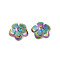 304 Stainless Steel Bead Caps, 5-Petal Flower, Rainbow Color, 11.5x3mm, Hole: 1.5mm