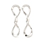 Non-Tarnish 304 Stainless Steel Pendants, Number 8 Charm, Stainless Steel Color, 47x12.5x4mm, Hole: 14.5x8mm