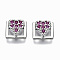 Brass Micro Pave Cubic Zirconia Cabochons, Fit Floating Locket Charms, Heart, Old Lace, 7x7x2.5mm