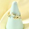 Ocean Theme Brass Micro Pave Cubic Zirconia Cuff Rings for Women, Cadmium Free & Lead Free, Real 18K Gold Plated, Shell Shape, 12.5mm, US Size 8 1/2(18.5mm)
