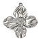 Anti-Tarnish 304 Stainless Steel Pendants, Flower Charm, Stainless Steel Color, 32.5x29.5x3mm, Hole: 1.6mm