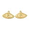 304 Stainless Steel Pendants, Ion Plating(IP), Real 18K Gold Plated, Eye, 14.5x21x1.5mm, Hole: 1.8mm