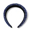 Bling Bling Glass Beaded Hairband, Wide Edge Headwear, Party Hair Accessories for Women Girls, Blue, 30mm