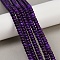 Natural White Jade Beads Strands, Dyed, Rondelle, Indigo, 6~6.5x4.5mm, Hole: 0.6~0.8mm, about 88~91pcs/strand, 14.72''~15.31'(37.4~38.9cm)