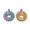 Ion Plating(IP) 304 Stainless Steel Pendant, Flat Round Charm, Rainbow Color, 27x23.5x1.5mm, Hole: 1.6mm