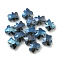 100Pcs Electroplate Glass Beads, Half Rainbow Plated, Bear, Marine Blue, 9.5x8.5x3.5mm, Hole: 1mm
