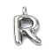 Anti-Tarnish 304 Stainless Steel Pendants, Letter Charm, Letter R, 19x12.5x4mm, Hole: 1.6mm
