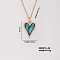 Vintage Brass Micro Pave Cubic Zirconia Heart Pendant Necklace for Women, Golden, 15.75 inch(400mm)