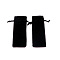 Velvet Storage Bags, Drawstring Pouches Packaging Bag, Rectangle, Black, 15x6cm