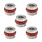 201 Stainless Steel Polymer Clay Rhinestone Inlaid Beads, Column, Stainless Steel Color, Light Siam, 7x5mm, Hole: 3mm