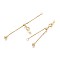 925 Sterling Silver Chain Extenders, Heart, with Lobster Claw Clasps & Charms, Golden, 65x4mm, Hole: 1.8mm