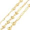 Rack Plating Brass Triangle & Paperclip Chains, with Clear Cubic Zirconia, Long-Lasting Plated, Soldered, with Spool, Cadmium Free & Lead Free, Golden, 9x6.5x1.5mm, 10x2x0.5mm
