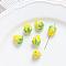 Lampwork Beads, 3D Strawberry, Yellow, 15x11mm