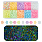 120G 10 Colors Luminous Frosted Glass Beads, Glow in the Dark, Round, No Hole, Mixed Color, 1.5~3mm, 12g/color