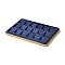 18-Slot PU Leather Pendant Necklace Display Tray Stands, Jewelry Organizer Holder for Necklace Storage, Rectangle, Dark Blue, 30.5x20.5x3cm