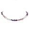 Natural Rose Quartz & Quartz Crystal & Amethyst Chip Beaded Necklaces, with 304 Stainless Steel End Chains, 14.57 inch(37cm)