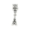 Rack Plating Brass European Dangle Charms, Eiffel Tower Large Hole Pendants, Lead Free & Cadmium Free, Antique Silver, 28mm, Hole: 5.5mm