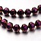 Electroplate Non-magnetic Synthetic Hematite Bead Strands, Bicone, Purple Plated, 6x6mm, Hole: 1mm, about 61pcs/strand, 15.7 inch