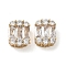 Brass Micro Pave Cubic Zirconia Multi-strand Links, Cadmium Free & Nickel Free & Lead Free, with Glass, Rectangle Connector, Real 18K Gold Plated, 10x8x4.5mm, Hole: 2x1mm & 1.5x0.6mm