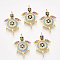 Brass Micro Pave Cubic Zirconia Links, Cadmium Free & Lead Free, Turtle, Colorful, Golden, 21x14x3.5mm, Hole: 1.2mm