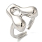 Initials Brass Open Cuff Ring for Women, Cadmium Free & Nickel Free & Lead Free, Letter A, 16.5x16.5mm, Adjustable
