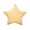 304 Stainless Steel Pendants, Manual Polishing, Stamping Blank Tag, Laser Cut, Star, Golden, 22x23x0.8mm, Hole: 1.2mm