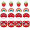24Pcs 4 Style Crochet Appliques, Cotton Yarn Knitting Embroidered Embellishments for Bag, Clothing, Headbands, Hats, Pillow, Mixed Patterns, 26~48x44.5~55x2.5~3mm, 6pcs/style
