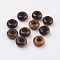 Natural Tiger Eye European Beads, Large Hole Beads, Rondelle, 14x7~8mm, Hole: 6mm