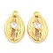 Brass Pave Cubic Zirconia Pendants, Shell Shape, Clear, Real 18K Gold Plated, 18x11x5.5mm, Hole: 1.4mm