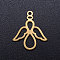 Ion Plating(IP) 304 Stainless Steel Pendants, Laser Cut, Hollow, Angel, Real 18K Gold Plated, 18x16x1mm, Hole: 1.4mm