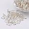 Glass Twisted Bugle Beads, Metallic Colours,White, 6x2mm, Hole: 0.5mm, about 10000pcs/bag