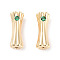 Brass Micro Pave Cubic Zirconia, Tube Beads, Cadmium Free & Nickel Free & Lead Free, Real 18K Gold Plated, Green, 10.5x3.5mm, Hole: 0.8mm