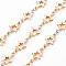 Handmade Brass Link Chains, Soldered, with Spool, Star, Real 18K Gold Plated, 3.8x2.3x0.3mm and 12x7.5x1.3mm, about 16.4 Feet(5m)/roll
