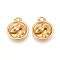 304 Stainless Steel Pendants, Flat Round with Twelve Constellations Charms, Real 18K Gold Plated, Ion Plating(IP), Aquarius, 20.5x17x3~4.5mm, Hole: 2.5x2.7mm