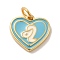 Real 18K Gold Plated Brass Enamel Pendants, with Jump Ring, Cadmium Free & Nickel Free & Lead Free, Heart with Constellation Charms, Leo, 12x13x1.5mm, Hole: 3.4mm