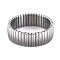 Non-Tarnish Stainless Steel Rectangle Stackable Stretch Bracelet, Block Tile Wide Wristband for Men Women, Stainless Steel Color, Inner Diameter: 2 inch(5.2cm)