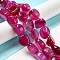 Natural Agate Beads Strands, Dyed & Heated, Nuggets, Tumbled Stone, Medium Violet Red, 14~15x10~14x8~9.5mm, Hole: 1.6mm, about 12~13pcs/strand, 7.09~7.48''(18~19cm)