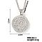 Fashionable Versatile Brass Micro Pave Clear Cubic Zirconia Geometric Flat Round Necklaces for Women, Platinum, 15.75 inch(40cm)