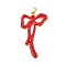 Rack Plating Brass Pendants, with Resin, Cadmium Free & Lead Free, Long-Lasting Plated, Bowknot, Real 18K Gold Plated, 48.5x27x6mm, Hole: 4.5x3mm