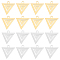 32Pcs 2 Colors 304 Stainless Steel Charms, Laser Cut, Triangle, Golden & Stainless Steel Color, 12x11.5x1.1mm, Hole: 1.4mm, 16pcs/color