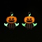Halloween Theme Rack Plating Luminous Alloy Enamel Pendants, Glow in the Dark, Demon Charm, Platinum, 23x19x1.5mm, Hole: 1.6mm