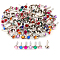Iron Fasteners Brads, with Rhinestone, for Scrapbooking, Photo Album, Embellishment Wedding Supplies, Children Puppy Dolls Decoration, Paper Cards DIY, Platinum, Half Round, Mixed Color, 0.65x0.65cm, 50pcs/bag