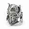Alloy Finger Rings, Wide Band Rings, Skull, Size 8, Antique Silver, 18mm