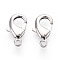 Brass Lobster Claw Clasps, Nickel Free, Real Platinum Plated, 15x9x3mm, Hole: 1.8mm