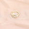 Fashionable Brass Cubic Zirconia Cuff Rings, Letter, Open Rings, Golden, Letter Z, Inner Diameter: 16~19mm