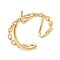 Brass Open Cuff Ring, Teardrop, Golden, US Size 6(16.5mm)