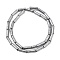 Electroplated Natural Lava Rock Beads Strands, Column, Platinum Plated, 13x4mm, Hole: 1mm, about 31pcs/strand, 15.35''~15.75''(39cm)