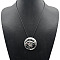 Alloy Pendant Necklace Round Heart Love Flower Fish Pendant Necklace, Silver