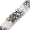 Transparent Glass Beads Strands, Round, Faceted, Gray, 8x7mm, Hole: 1.5mm, about 50pcs/strand, 14.17''(36cm)